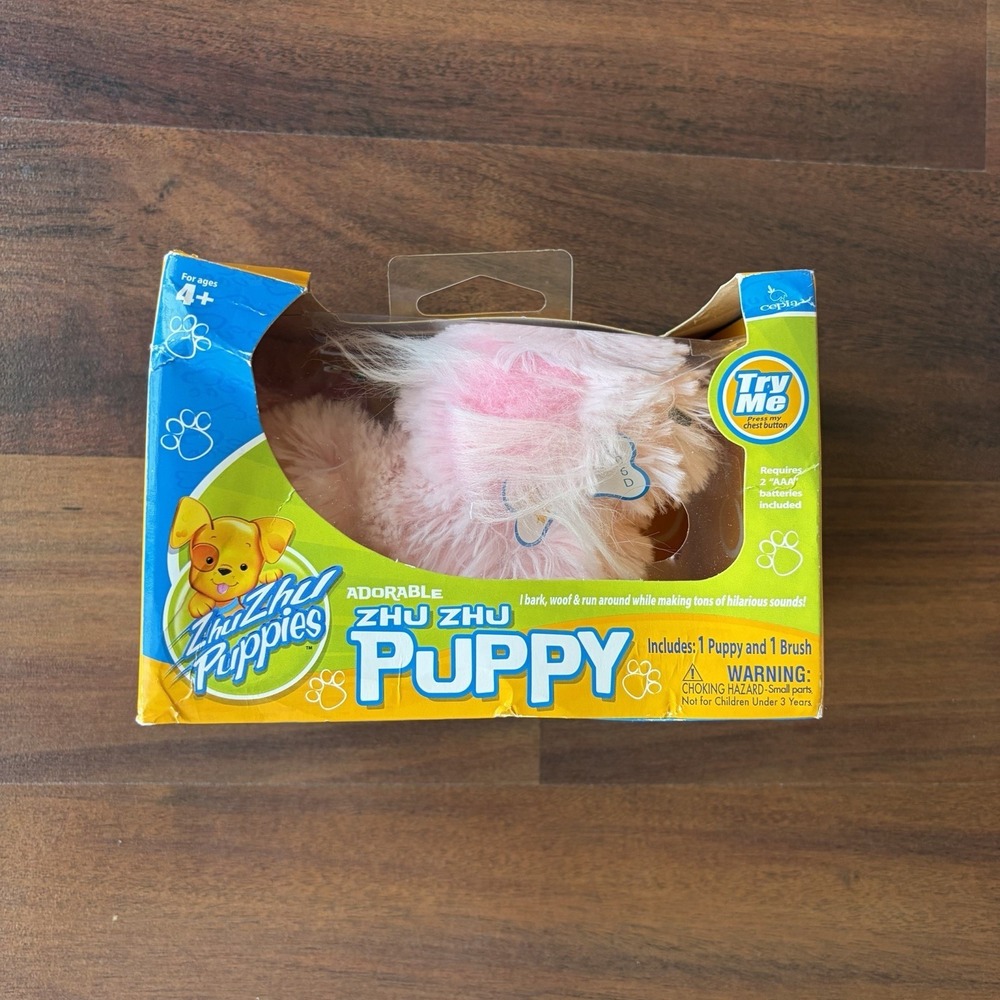 Zhu Zhu Puppies Pet PUPPY STAR Dog Long Hair Interactive Play Toy w/ Brush NEW